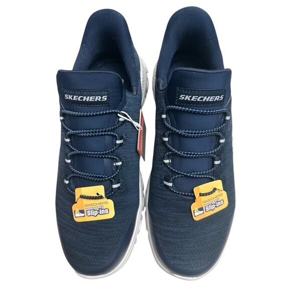Skechers 10W Shoes Mens Slip-ins 10 Wide Navy Blue Glide Step Memory Foam 233011 - Picture 2 of 8